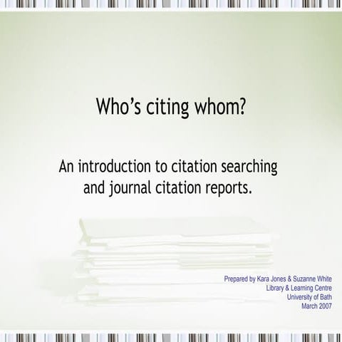 Who's citing whom?