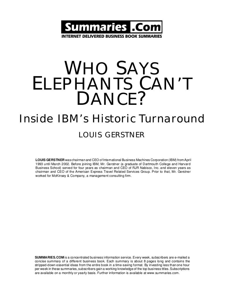 Who Says Elephants Cant Dance 161