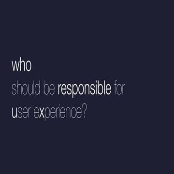 Who should be responsibile for user experience?