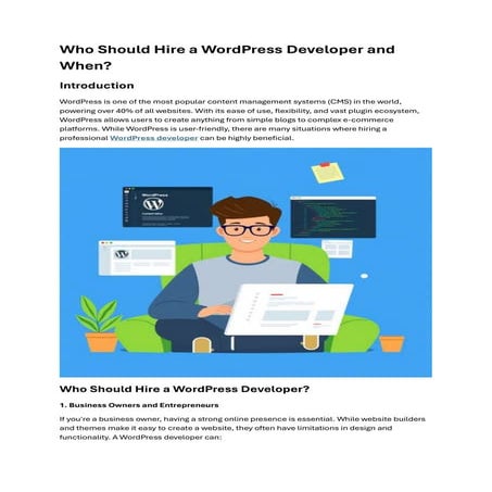 Who Should Hire a WordPress Developer and When?