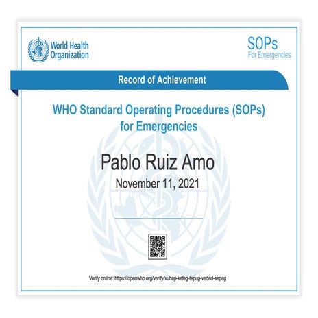 WHO Standard Operating Precedure (SOPs) for Emergencies - Pablo Ruiz ...
