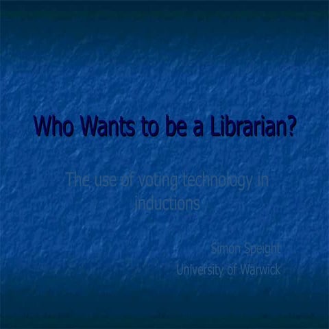 Who Wants To Be A Librarian