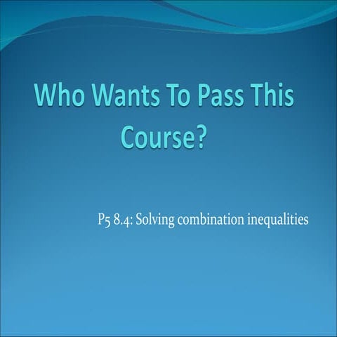 Who wants to pass this course