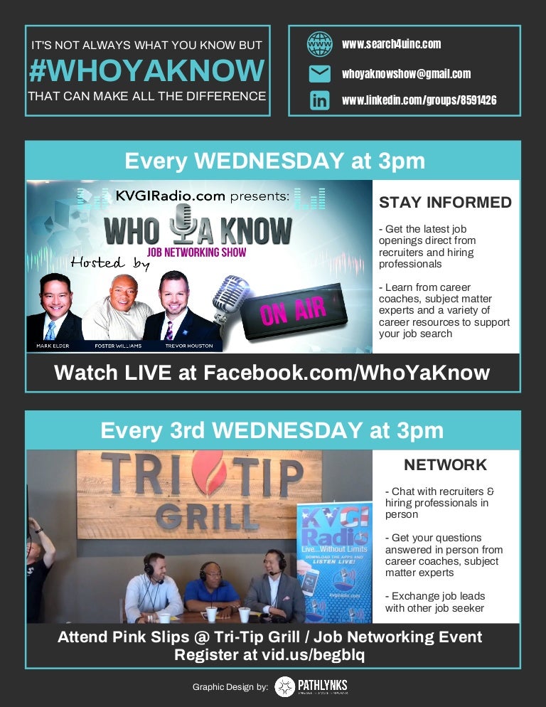 Who Ya Know Events Flyer