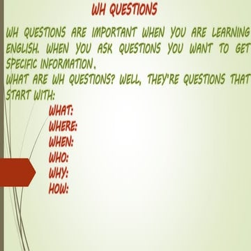 Wh questions in English