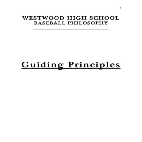 WHS Baseball Guiding Principles