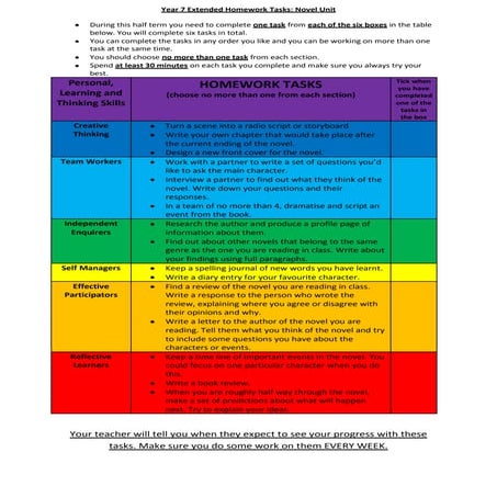 Whs english homework design