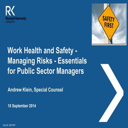 WHS Risks - Overview for Public Sector Managers | PPTX