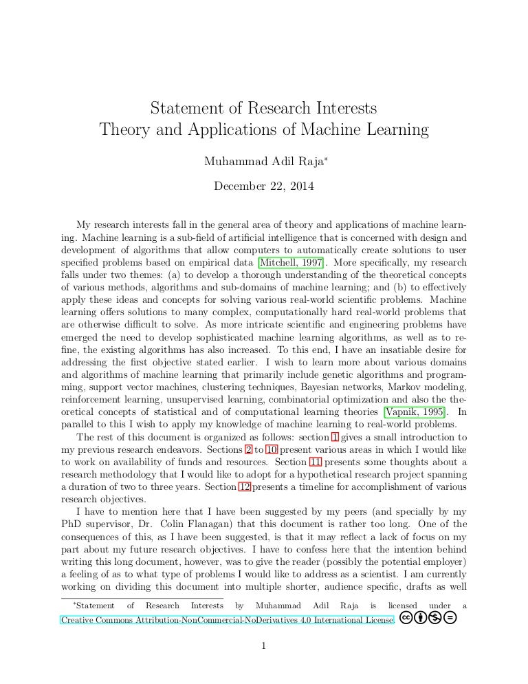 Statement of Research Interests