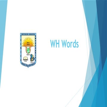 WH Words, English and Spanish definitions