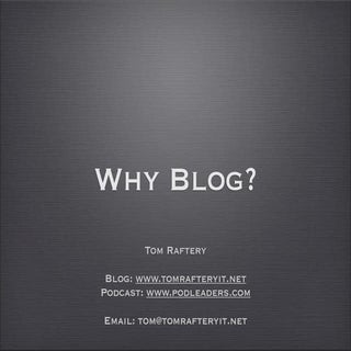 Why Blog?