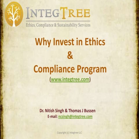 Why Invest in Ethics and Compliance? Facts & Figures