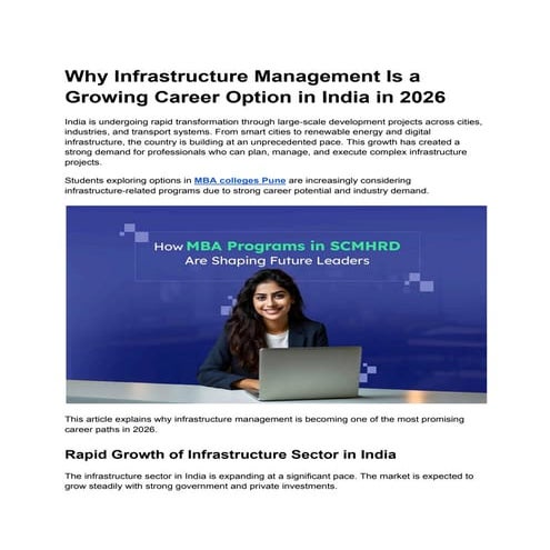 Why Infrastructure Management Is a Growing Career Option in India in ...