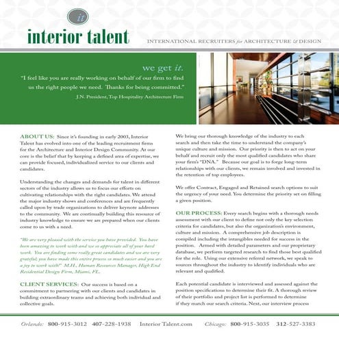Why Interior Talent..
