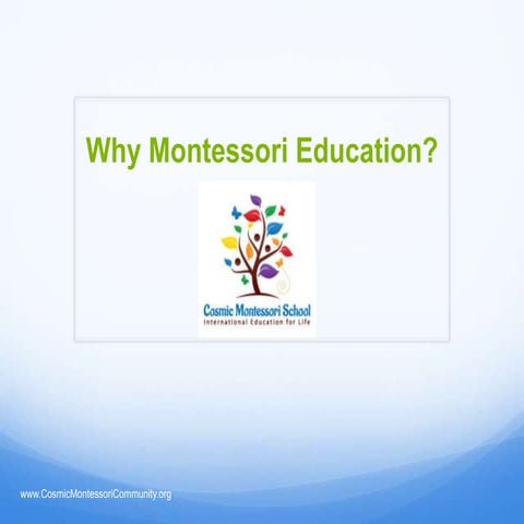 Why Montessori Education?