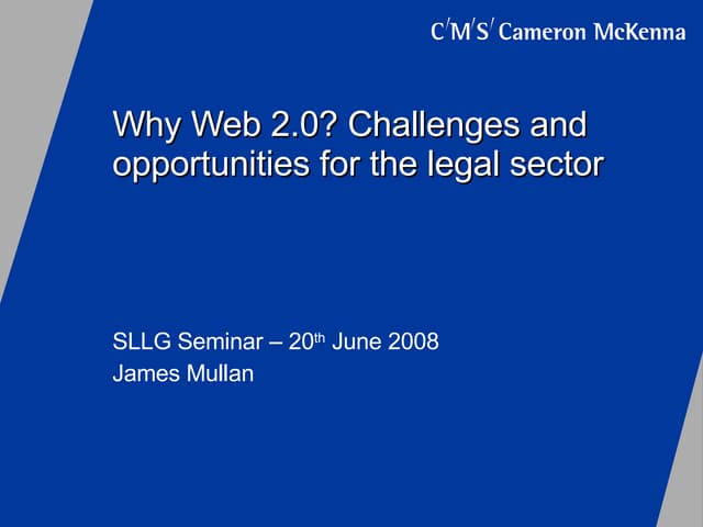 Why Web 2.0?