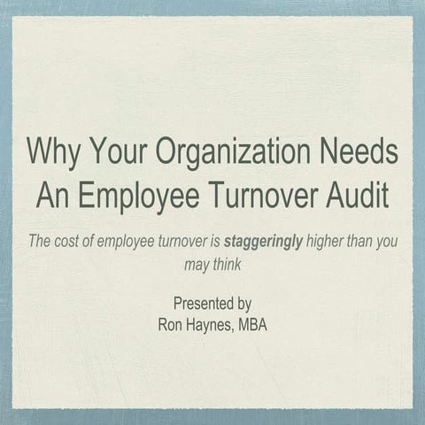 The cost of brain drain (Employee Turnover Cost) | PPTX