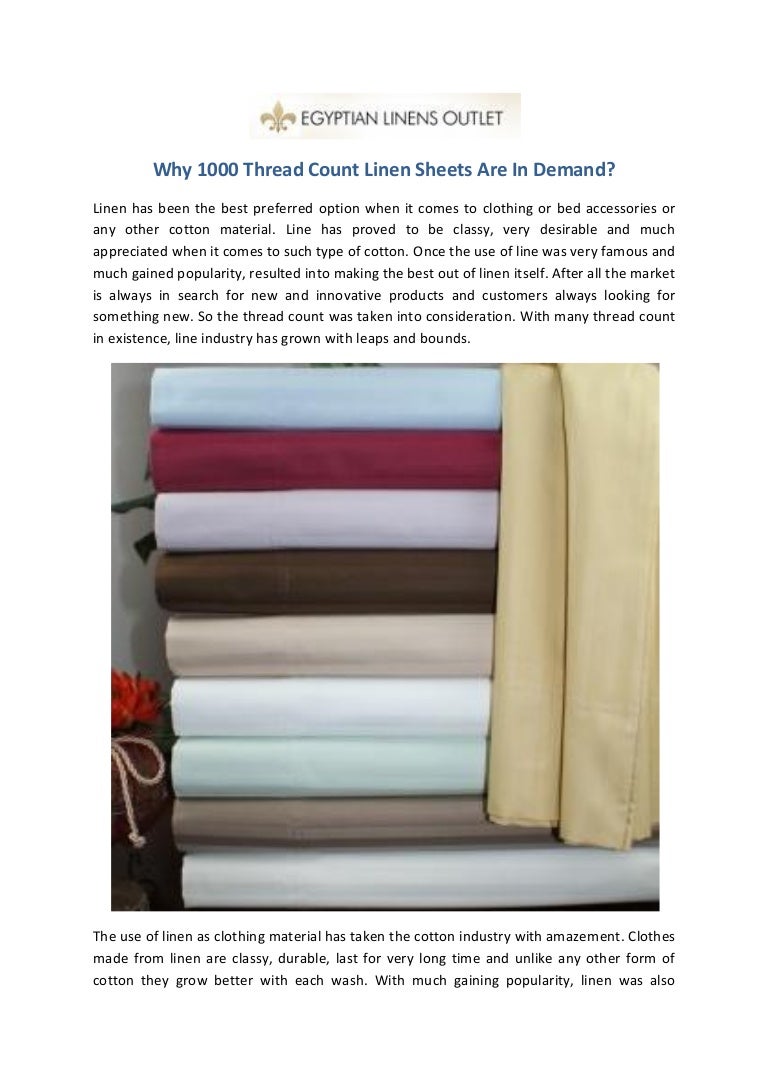 Why 1000 Thread Count Linen Sheets Are In Demand?