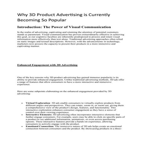 Why 3D Product Advertising is Currently Becoming So Popular