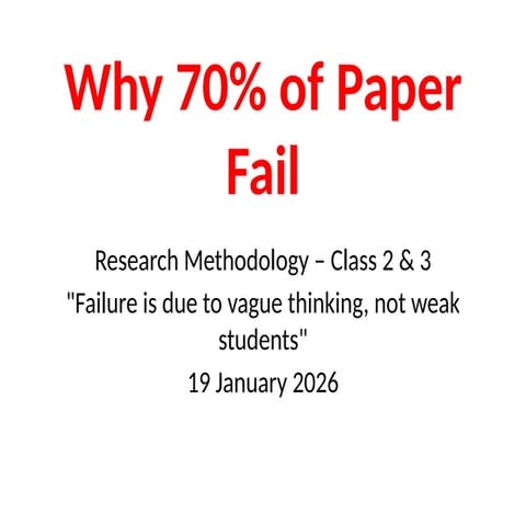 Why 70% of Research Papers Fail: Identifying and Fixing Common Academic ...