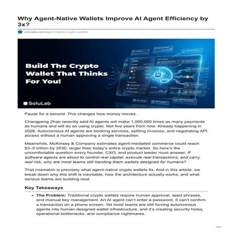 How Agent-Native Crypto Wallets Triple AI Agent Efficiency | PDF