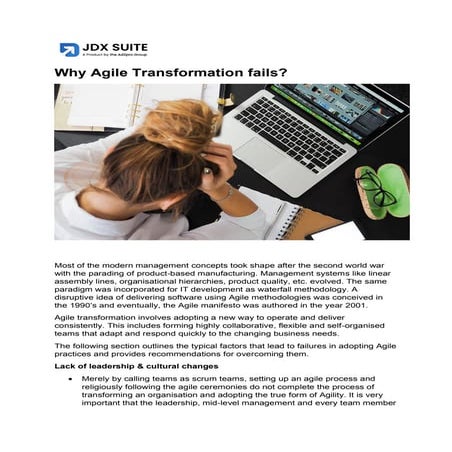 Why agile transformation fails