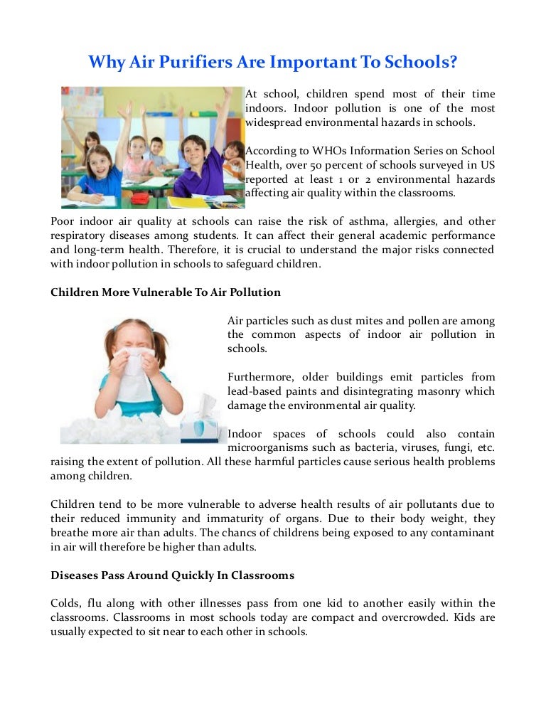 Why Air Purifiers Are Important To Schools?