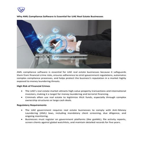 Why AML Compliance Software Is Essential for UAE Real Estate Businesses ...