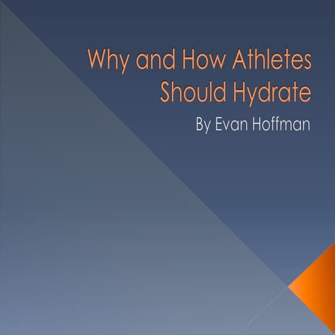 Why and How Athletes Should Hydrate 
