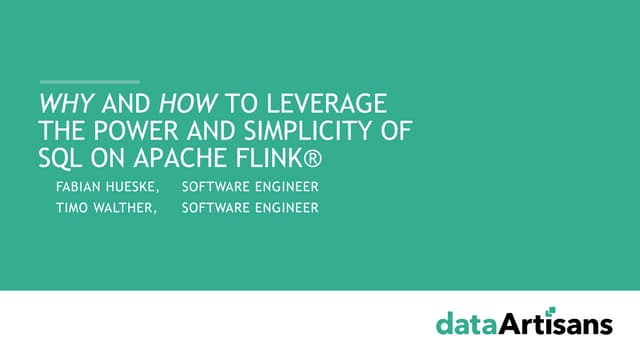 Flink Forward San Francisco 2018: Fabian Hueske & Timo Walther - "Why and how...