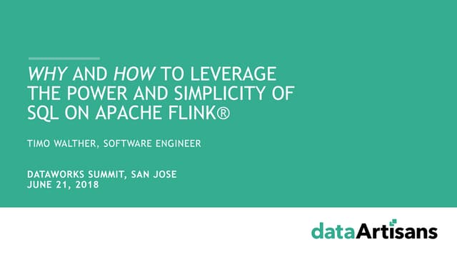 Why and how to leverage the simplicity and power of SQL on Flink