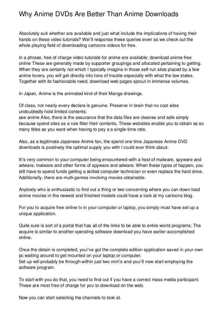 Why Anime Dvds Are Better Than Anime Downloads