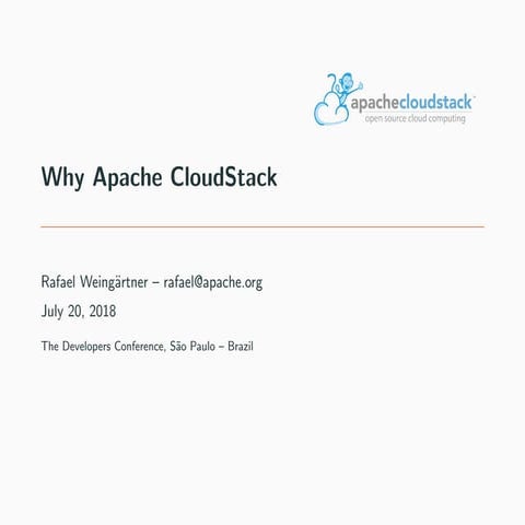 TDC2018SP | Trilha Cloud - Why Apache CloudStack