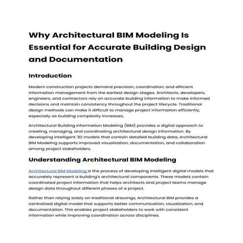 Why Architectural BIM Modeling Is Essential for Accurate Building ...