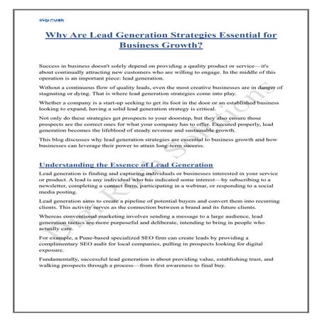 Why Are Lead Generation Strategies Essential for Business Growth.pdf