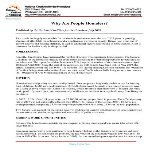 Why Are People Homeless