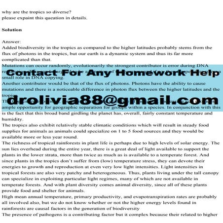 why are the tropics so diverseplease expaint this queation in det.pdf