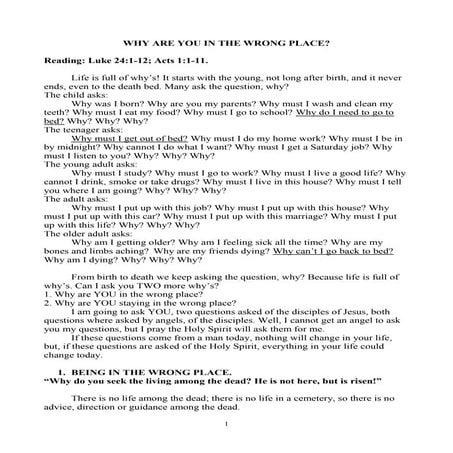 Why Are You In The Wrong Place