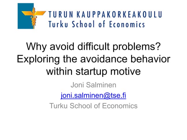 Why do startups avoid difficult problems?