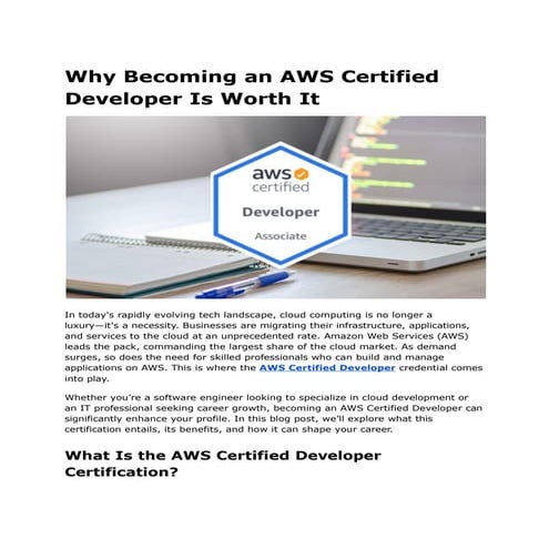 Why Becoming an AWS Certified Developer Is Worth It (1).pptx