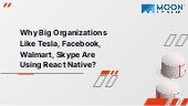 Why big organizations like tesla, facebook, walmart, skype are using react na...