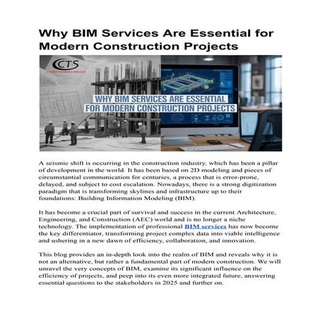 Why BIM Services Are Essential for Modern Construction Projects