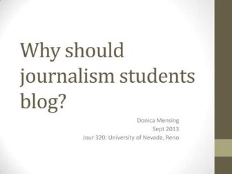 Why blog?