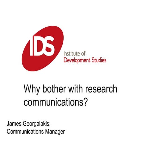 Why bother with research communications
