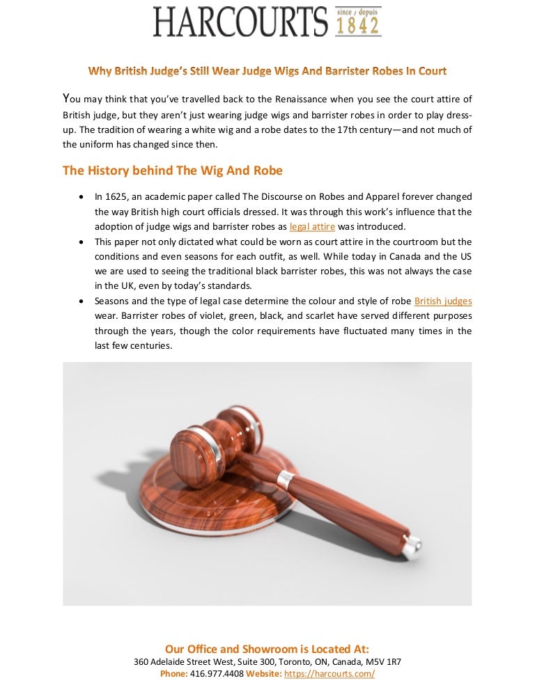 Why British Judge’s Still Wear Judge Wigs And Barrister Robes In Court