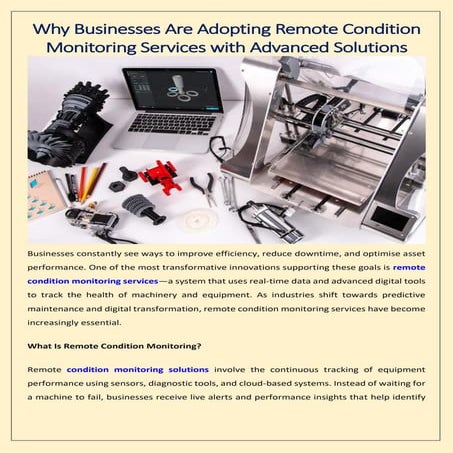 Why Businesses Are Adopting Remote Condition Monitoring Services with Advance...