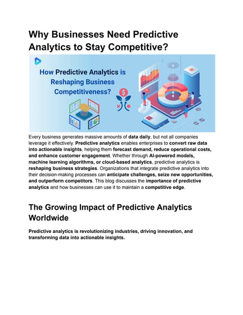 Why Predictive Analytics is a Game-Changer for Modern Businesses?