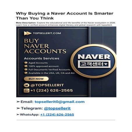 Why Buying a Naver Account Is Smarter Than You Think.pdf