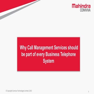 Call Management Services Should be Part of Every Business Telephone System