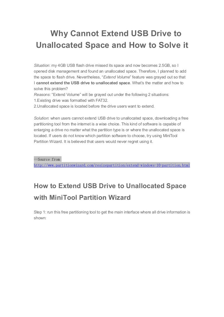 usb drive unallocated space usb drive unallocated space